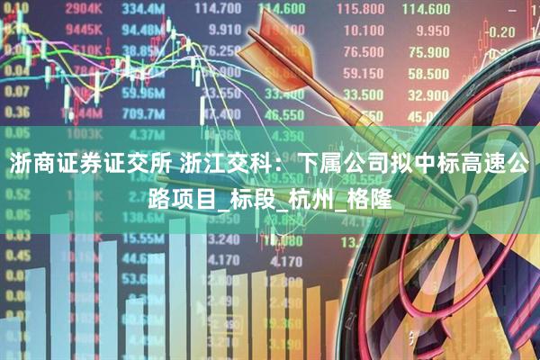 浙商证券证交所 浙江交科：下属公司拟中标高速公路项目_标段_杭州_格隆